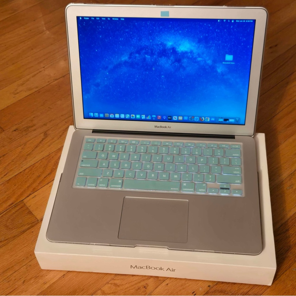 Apple MacBook Air Silver with Mint Green Keyboard Cover